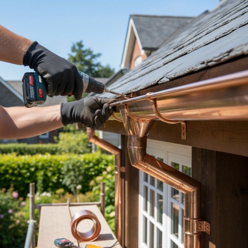 Copper Downspout Installation in Mcdonough, GA